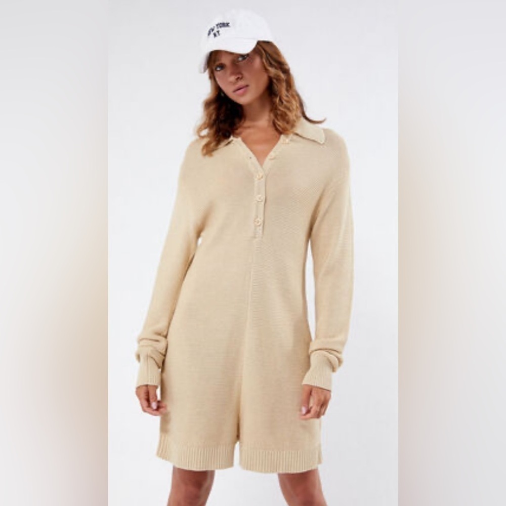 0306 - WEWOREWHAT Half Button Boxy Romper Medium